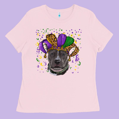 Mardi Gras Pitbull Ladies Tee Designed By Ranaportraitstore