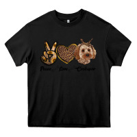 Black peace love cockapoo Heavy Core Tee - RanaPortraitStore