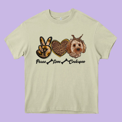 Peace Love Cockapoo Heavy Core Tee Designed By Ranaportraitstore