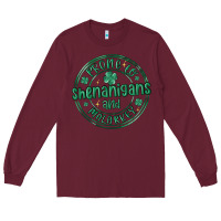 Burgundy prone to shenanigans and malarkey Long Sleeve Tee - MaliasSmallBusiness