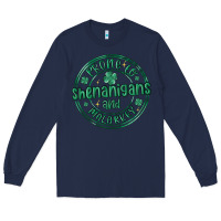 Navy prone to shenanigans and malarkey Long Sleeve Tee - MaliasSmallBusiness