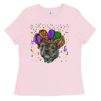 Bubblegum Pink mardi gras french bulldog Ladies Tee - RanaPortraitStore