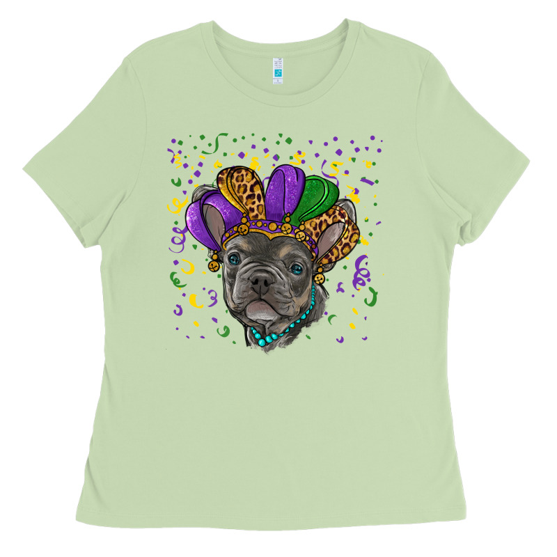 Mardi Gras French Bulldog Ladies Tee by RanaPortraitStore | Teevron