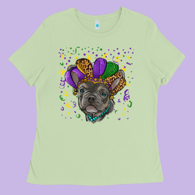 Mardi Gras French Bulldog Ladies Tee Designed By Ranaportraitstore