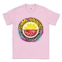 Bubblegum Pink Hello Summer Classic Tee - CowhideDigitalArt