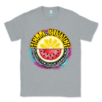 Heather Grey Hello Summer Classic Tee - CowhideDigitalArt