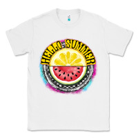 White Hello Summer Classic Tee - CowhideDigitalArt
