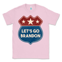 Bubblegum Pink Let's Go Brandon Shield Patch Classic Tee - Jasminsmagicworld