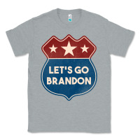 Heather Grey Let's Go Brandon Shield Patch Classic Tee - Jasminsmagicworld