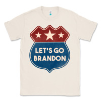 Natural Let's Go Brandon Shield Patch Classic Tee - Jasminsmagicworld