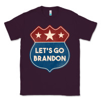 Plum Let's Go Brandon Shield Patch Classic Tee - Jasminsmagicworld