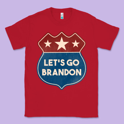 Let's Go Brandon Shield Patch Classic Tee Designed By Jasminsmagicworld