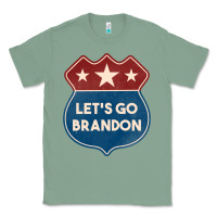 Sage Let's Go Brandon Shield Patch Classic Tee - Jasminsmagicworld