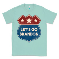 Seafoam Let's Go Brandon Shield Patch Classic Tee - Jasminsmagicworld