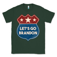 Sports Green Let's Go Brandon Shield Patch Classic Tee - Jasminsmagicworld
