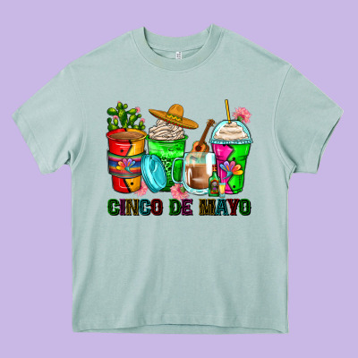 Cinco De Mayo Coffee Cups Heavy Core Tee Designed By Zillion Design Studio