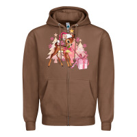 Chestnut reindeer pink christmas Zipper Hoodie - MaliasSmallBusiness