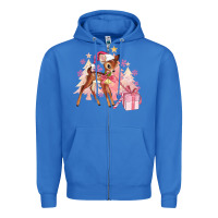True Royal reindeer pink christmas Zipper Hoodie - MaliasSmallBusiness