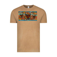 Vintage Camel saddle horseshoe  sunflower leopard license plate Vintage Tee - Artiststas