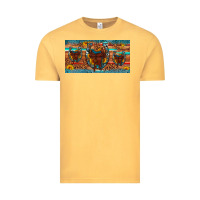 Vintage Mustard saddle horseshoe  sunflower leopard license plate Vintage Tee - Artiststas