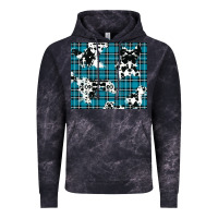 Cloud Black winter plaid and cowhide pattern Vintage Hoodie - RanaPortraitStore