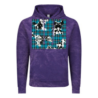 Cloud Purple winter plaid and cowhide pattern Vintage Hoodie - RanaPortraitStore