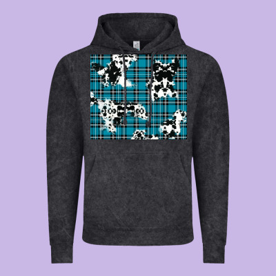 Winter Plaid And Cowhide Pattern Vintage Hoodie Designed By Ranaportraitstore