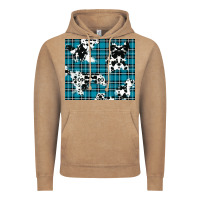 Vintage Coffee winter plaid and cowhide pattern Vintage Hoodie - RanaPortraitStore