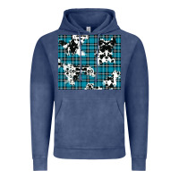 Vintage Denim winter plaid and cowhide pattern Vintage Hoodie - RanaPortraitStore