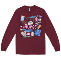 Burgundy can't talk right now doing nurse stuff Long Sleeve Tee - MaliasSmallBusiness