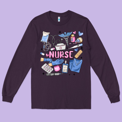 Can't Talk Right Now Doing Nurse Stuff Long Sleeve Tee Designed By Maliassmallbusiness