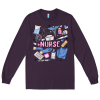 Plum can't talk right now doing nurse stuff Long Sleeve Tee - MaliasSmallBusiness