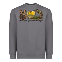 Storm Peace Love Green Chameleon Lizard Heavyweight Sweatshirt - LillyAllenDesigns