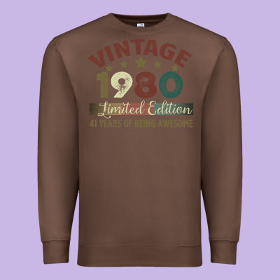 Vintage 1980 Limited Edition 41 Years Of Being Awesome Premium Sweatshirt Designed By Bettercallsaul