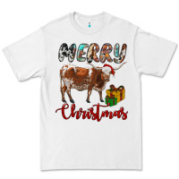 White Texas Longhorn Merry Christmas Premium Tee - RanaPortraitStore