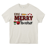 Cream one merry teacher Heavy Core Tee - RanaPortraitStore