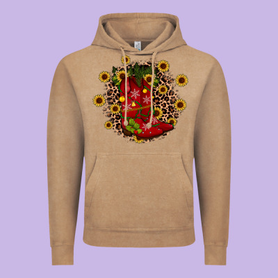 Boots Wood Slice Ornament Vintage Hoodie Designed By Jahusdesignshop