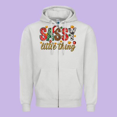 Sassy Litte Thing Zipper Hoodie Designed By Nancycooperartshop