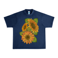 Navy sunflowers b Urban Heavy Tee - Artiststas