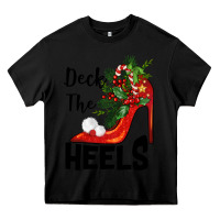 Black deck the heels Christmas Heavy Core Tee - BarkalooDesign