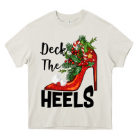 Cream deck the heels Christmas Heavy Core Tee - BarkalooDesign