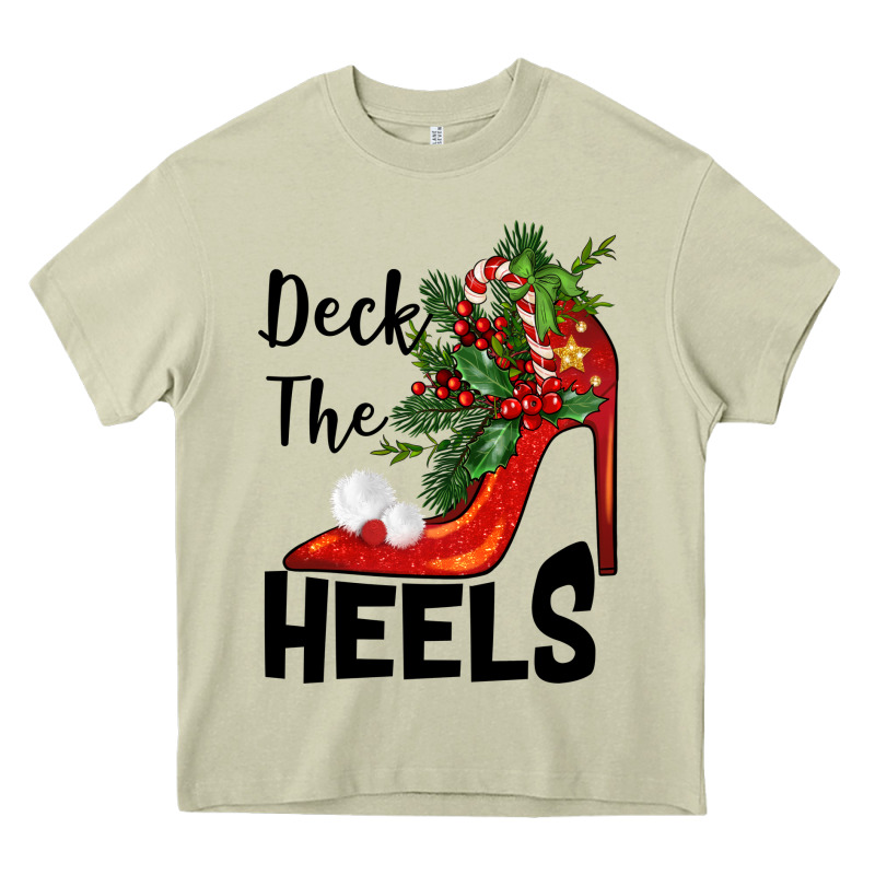 Deck The Heels Christmas Heavy Core Tee by BarkalooDesign | Teevron
