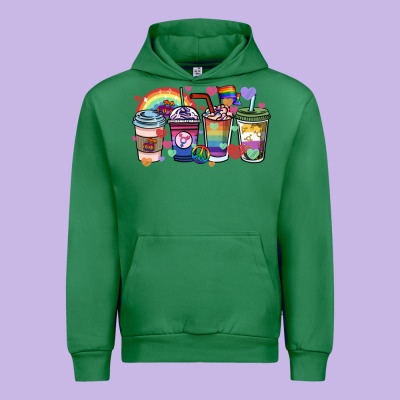 Lgbtq Coffee Cups Urban Hoodie Designed By Howdyjamesfarm