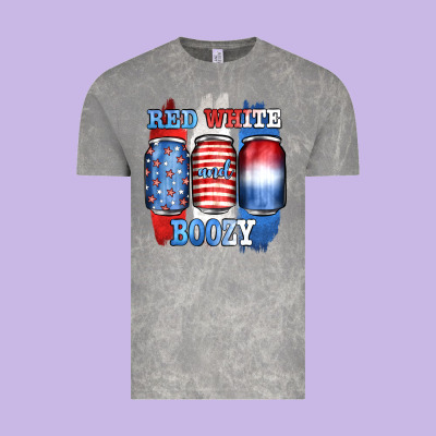 Red White And Boozy Vintage Tee Designed By Jahusdesignshop