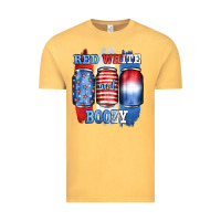 Vintage Mustard red white and boozy Vintage Tee - JahusDesignShop