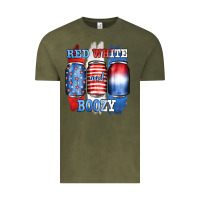 Vintage Olive red white and boozy Vintage Tee - JahusDesignShop