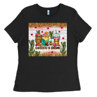 Black Cafecito y chisme coffee cups Ladies Tee - Zillion Design Studio