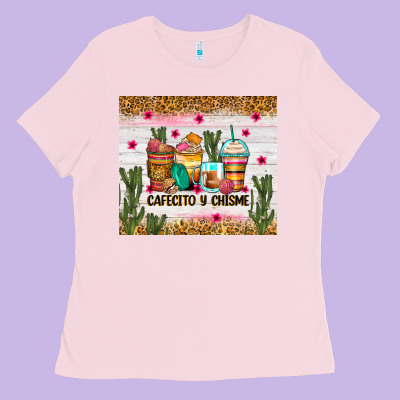 Cafecito Y Chisme Coffee Cups Ladies Tee Designed By Zillion Design Studio