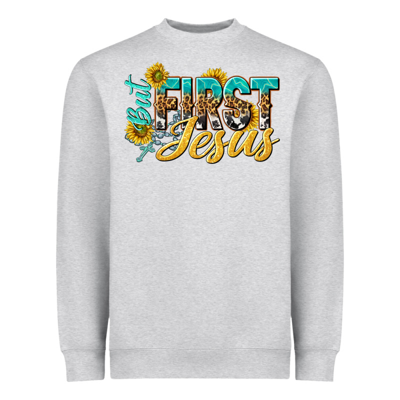But First Jesus Heavyweight Sweatshirt by NancyCooperArtShop | Teevron