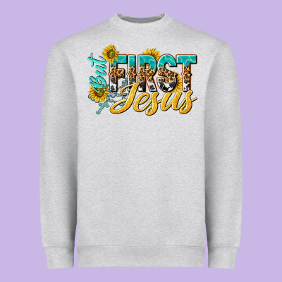 But First Jesus Heavyweight Sweatshirt Designed By Nancycooperartshop